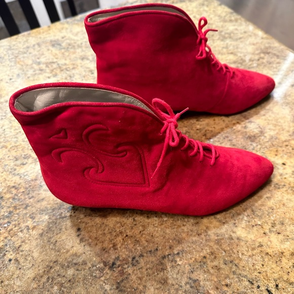 Via Spiga Red Suede Booties - Picture 4 of 5